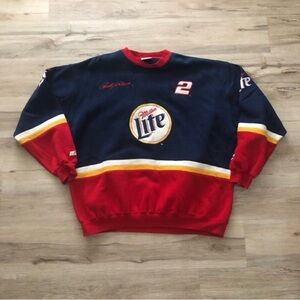Rusty Wallace Chase Authentics 90s NASCAR Miller Lite Oversized Fleecy Sweater